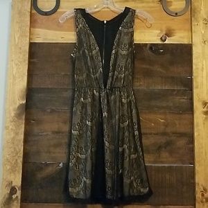 Black and champagne lace dress